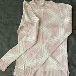 A New Day Crewneck Pink and White Sweater